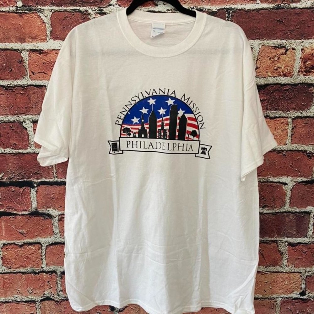 Philadelphia Pennsylvania Mission T-Shirt Men Size Extra Large XL White